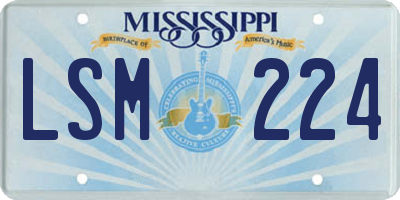 MS license plate LSM224
