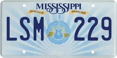 MS license plate LSM229