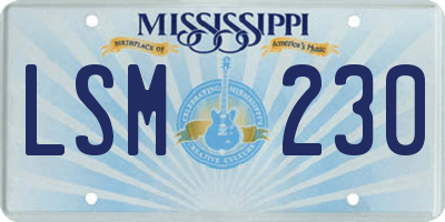 MS license plate LSM230