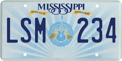 MS license plate LSM234