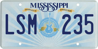 MS license plate LSM235