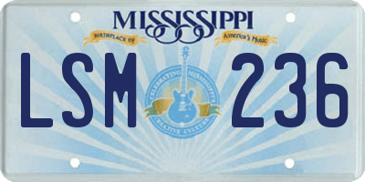 MS license plate LSM236
