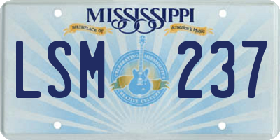 MS license plate LSM237