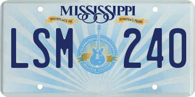 MS license plate LSM240