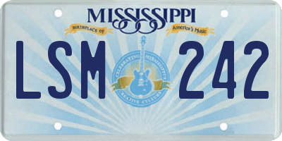 MS license plate LSM242