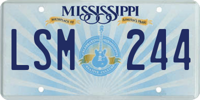 MS license plate LSM244