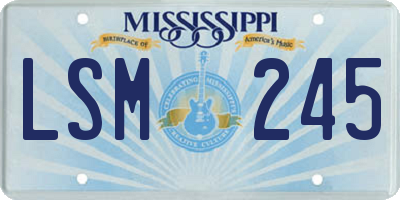 MS license plate LSM245