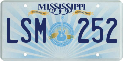 MS license plate LSM252