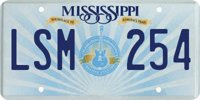 MS license plate LSM254