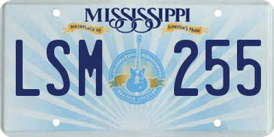MS license plate LSM255