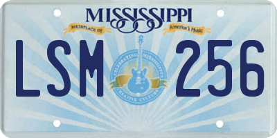 MS license plate LSM256