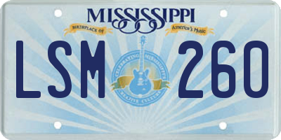 MS license plate LSM260
