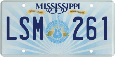 MS license plate LSM261