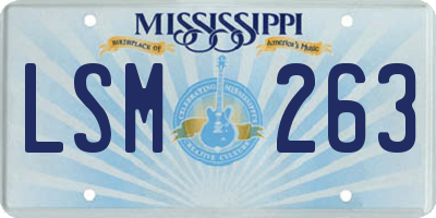 MS license plate LSM263
