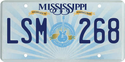 MS license plate LSM268