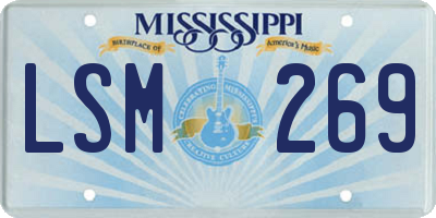MS license plate LSM269