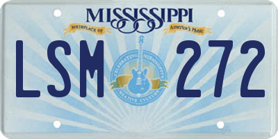 MS license plate LSM272