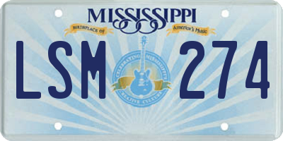 MS license plate LSM274