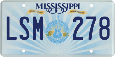 MS license plate LSM278