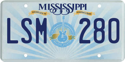 MS license plate LSM280