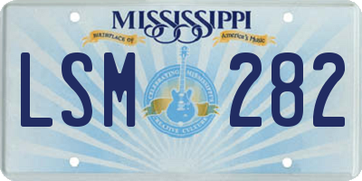 MS license plate LSM282