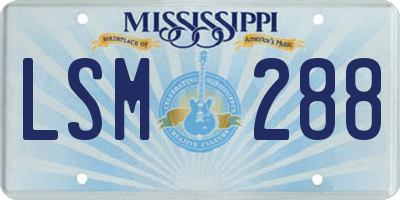 MS license plate LSM288