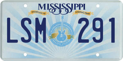 MS license plate LSM291