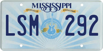 MS license plate LSM292