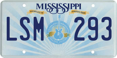 MS license plate LSM293