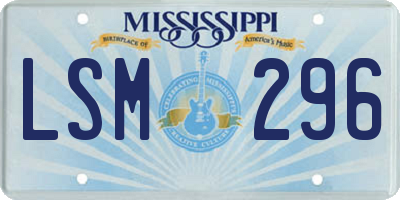 MS license plate LSM296