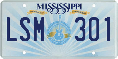 MS license plate LSM301