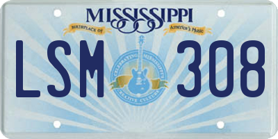 MS license plate LSM308