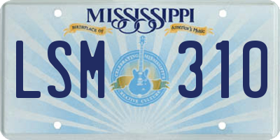MS license plate LSM310