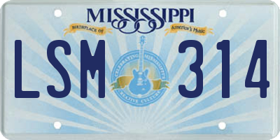MS license plate LSM314