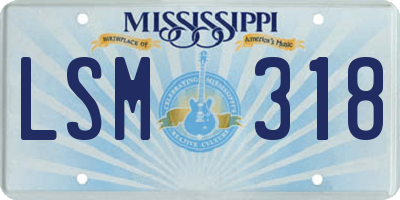 MS license plate LSM318