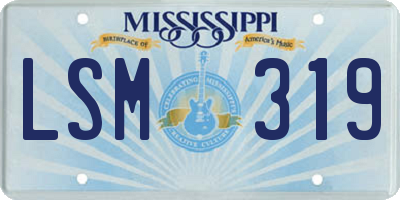 MS license plate LSM319
