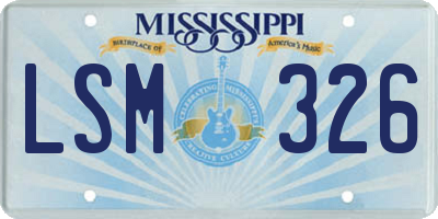 MS license plate LSM326