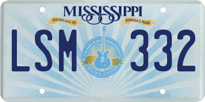 MS license plate LSM332