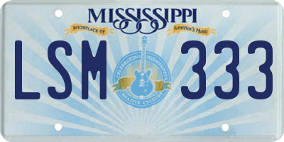 MS license plate LSM333