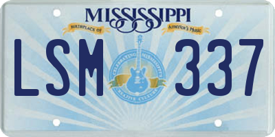 MS license plate LSM337
