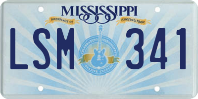 MS license plate LSM341