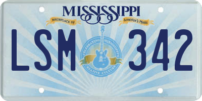 MS license plate LSM342