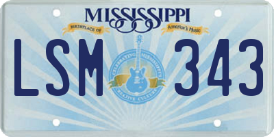 MS license plate LSM343