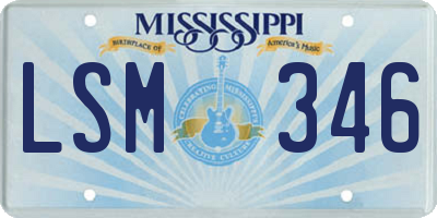MS license plate LSM346