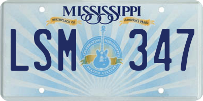 MS license plate LSM347