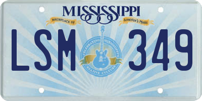 MS license plate LSM349