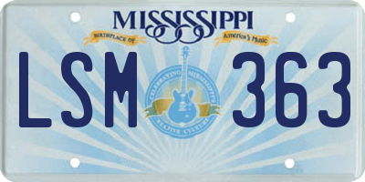 MS license plate LSM363