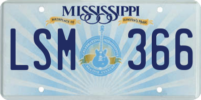 MS license plate LSM366