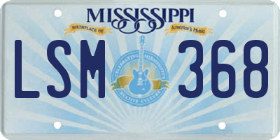 MS license plate LSM368