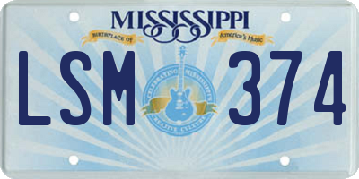 MS license plate LSM374